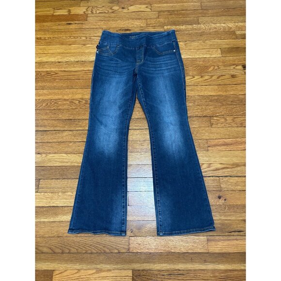 Rock & Republic Womens Fever Pull On Bootcut Jeans 16S Short Blue Stretch Denim - Picture 1 of 7